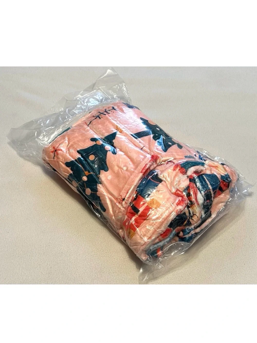 Pink Nutcracker & Christmas Tree Throw Blanket
